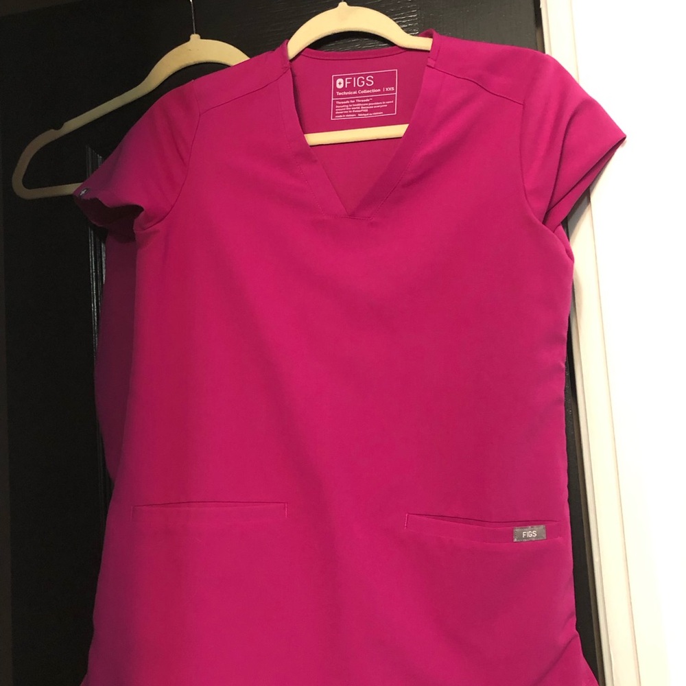 Figs Women's Pink Top and scrub pants